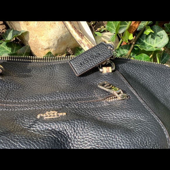Coach black pebble leather & snakeskin Prairie satchel w/crossbody strap - Picture 14 of 16